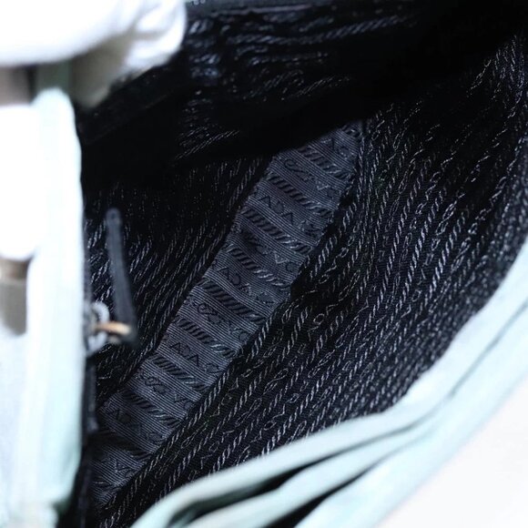 PRADA Shoulder Bag Nylon Khaki Silver Auth ki4969 - Picture 3 of 14